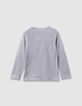 T-shirt gris coton bio visuel chien garçon-3
