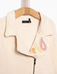 Girls' light beige biker-style cardigan-5