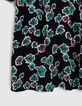 Robe noire imprimé maxi floral à col clouté Femme-4