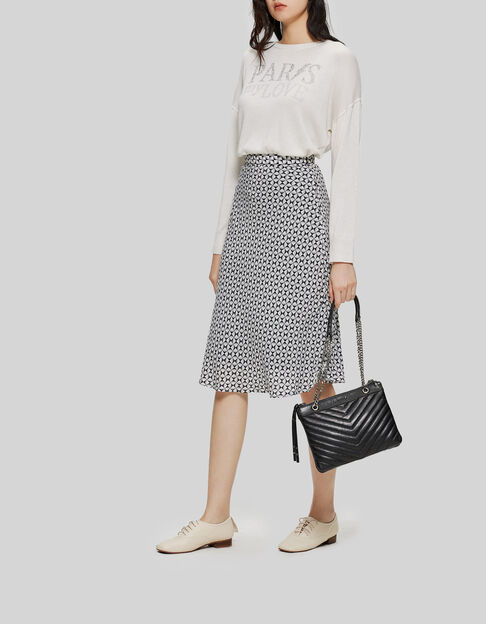 Gebroken witte rok met geometrische print Dames - IKKS