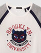 Girls’ off-white embroidered cat organic cotton T-shirt-2