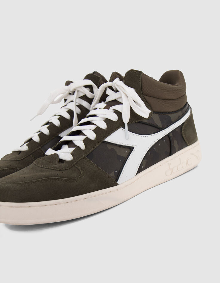 Leren sneakers unisex kaki en camouflage IKKS X DIADORA-4