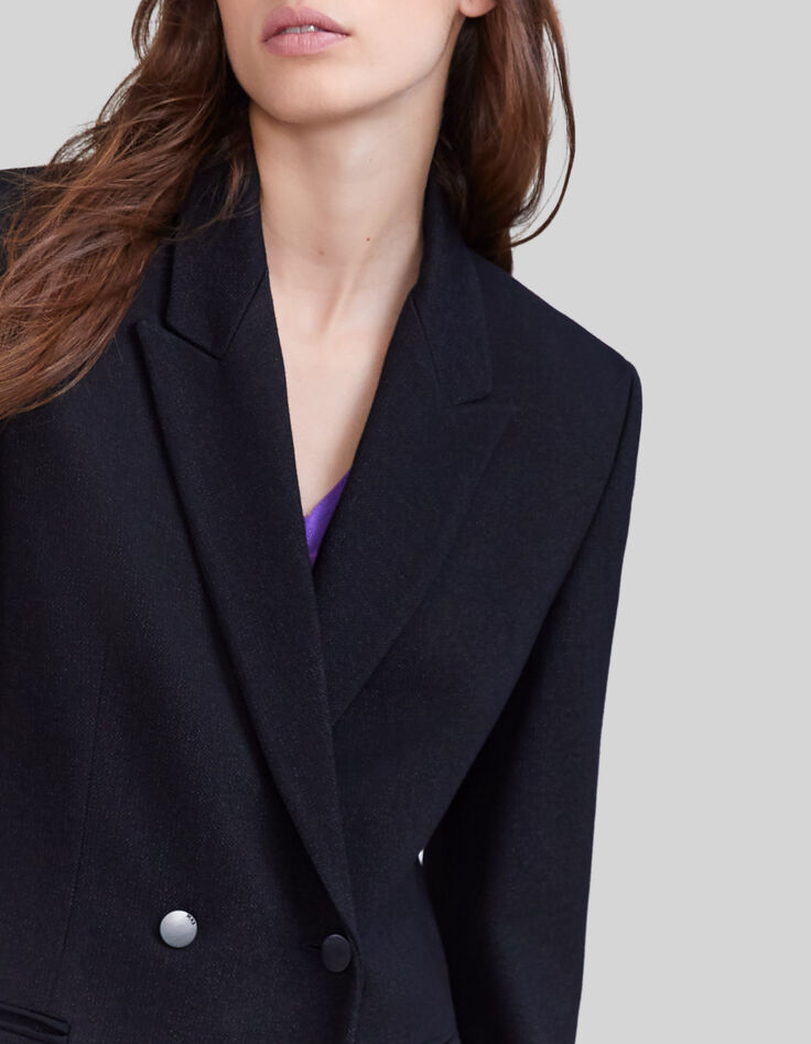 Women's black knit suit jacket-8
