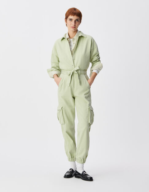 Mujer mono denim verde almendra esp&iacute;ritu de batalla - IKKS