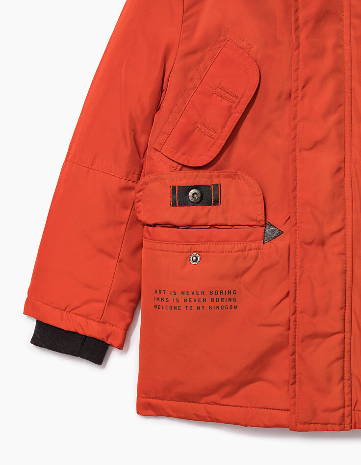 Oranje parka voor jongens -6