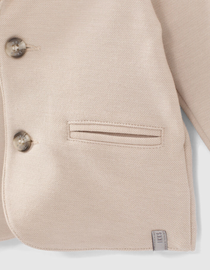 Baby boys’ light beige organic knit jacket - IKKS