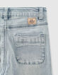 Mädchen-Jeans, Flare-Fit mit Flechtborten in Bleach Blue -6