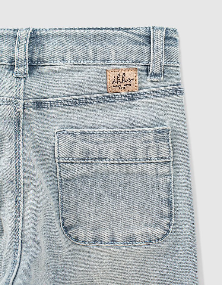 Mädchen-Jeans, Flare-Fit mit Flechtborten in Bleach Blue -6