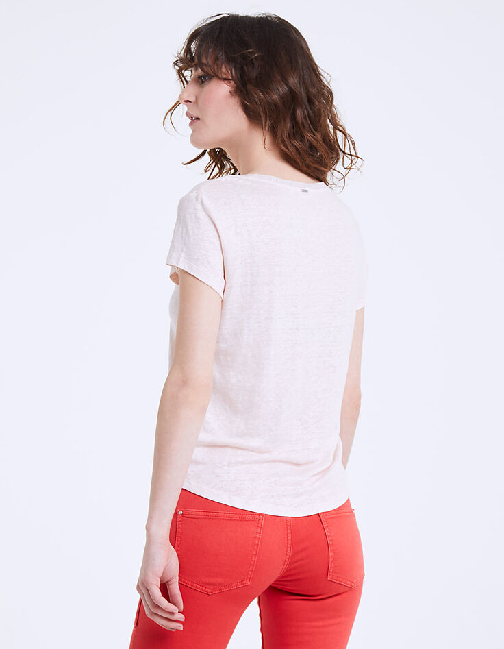 Tee-shirt en lin foil femme-4 Tee-shirt en lin foil femme-4