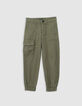 Pantalón BATTLE caqui tira fantasía bolsillo niña-4