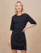 Robe noire maille piquée à micro-cœurs I.Code-2