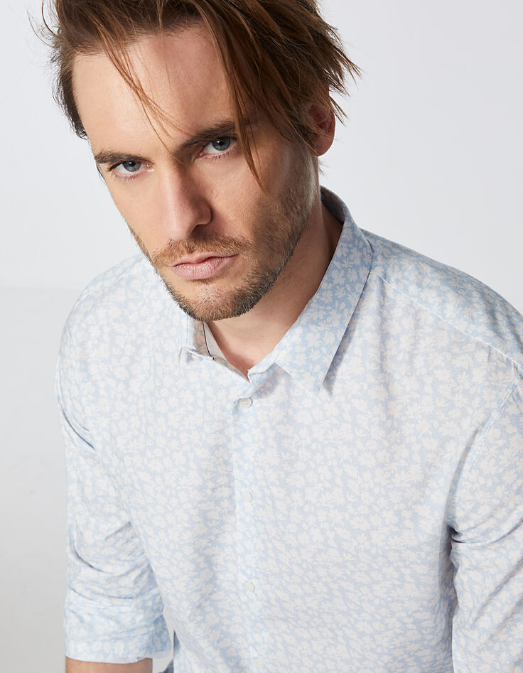 Men’s forget-me-not floral SLIM shirt-1