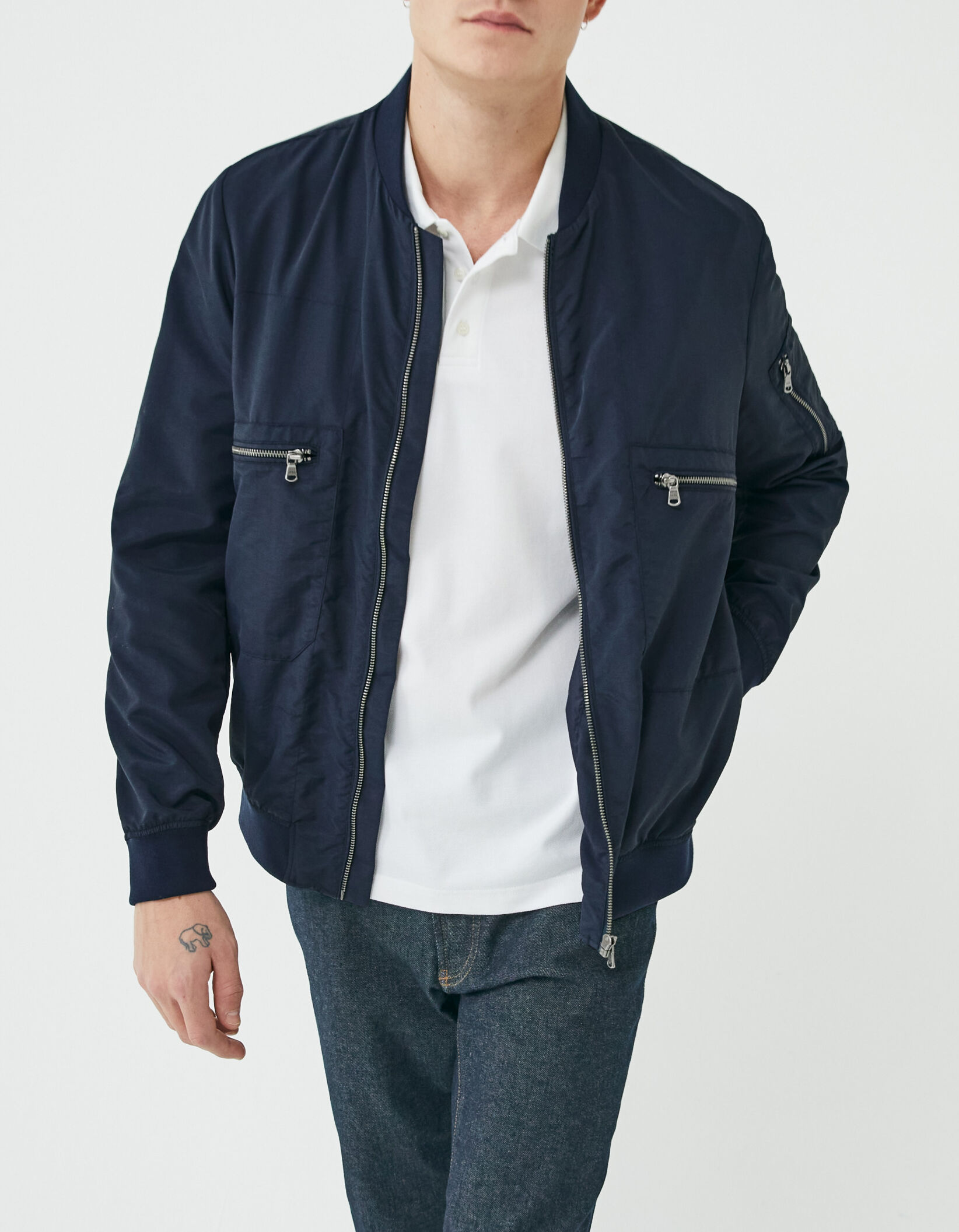 Bomber azul marino best sale hombre