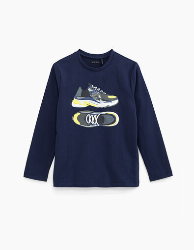 Boys’ indigo trainers graphic T-shirt - IKKS