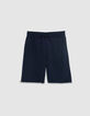 Herren DRY FAST marineblau Seersucker Bermudashorts-6