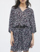 Women’s navy tachist print short dress-1