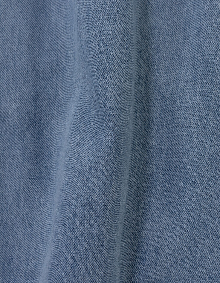 Robe chasuble en jean bleu fille-8 Robe chasuble en jean bleu fille-8