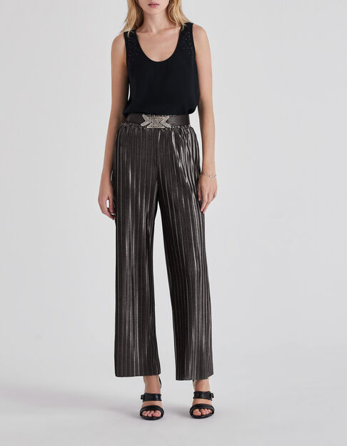 Pantalon large silver plissé Femme - IKKS