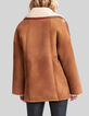 Women’s cognac Canadian-style shearling leather coat-4