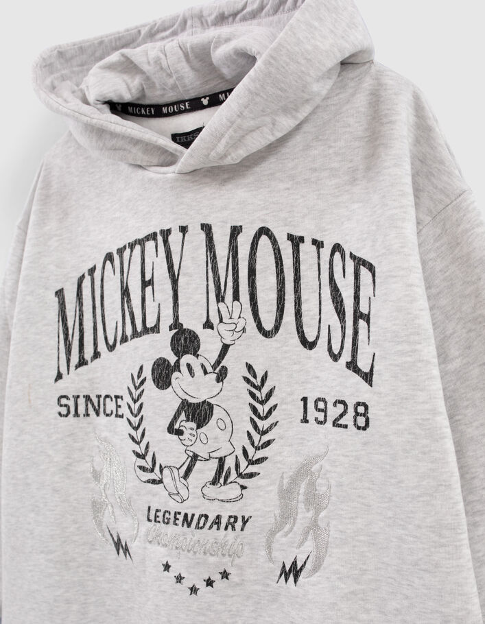 Grey IKKS–MICKEY hoodie with print and embroidery - IKKS