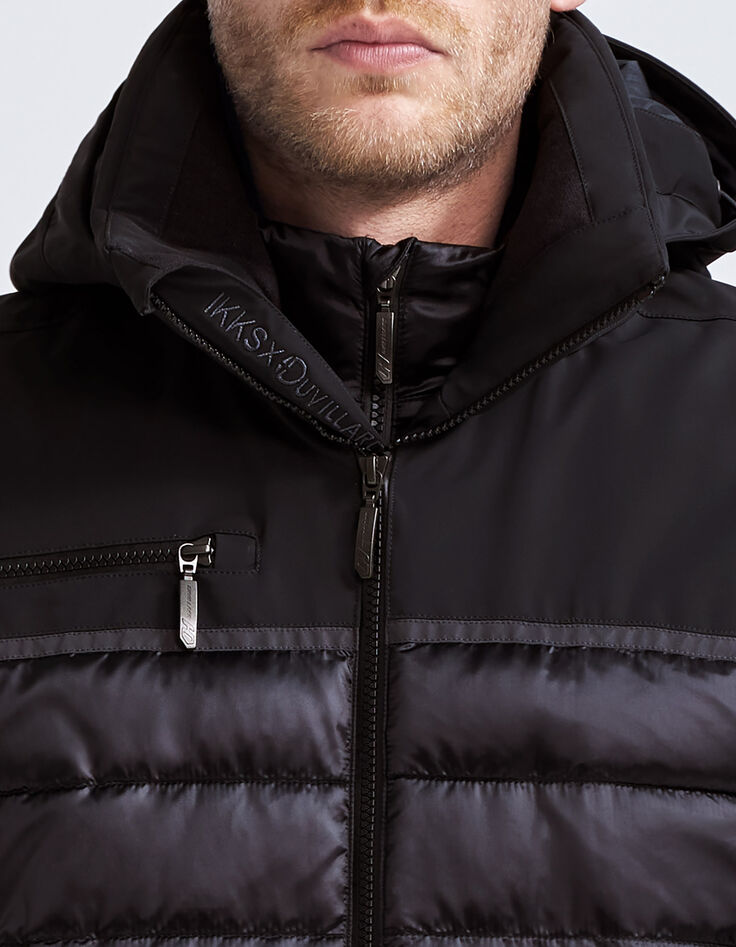 Men’s black mixed-fabric IKKS x DUVILLARD padded jacket-5 Men’s black mixed-fabric IKKS x DUVILLARD padded jacket-5