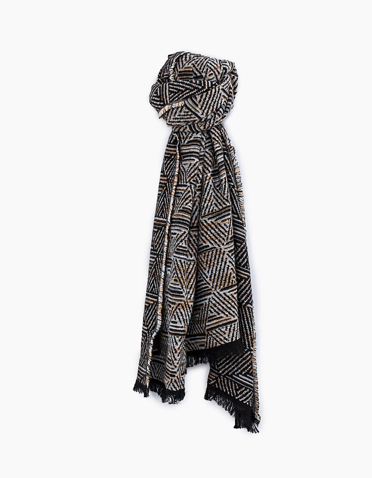 Pañuelo negro jacquard gráfico I.Code-1 Pañuelo negro jacquard gráfico I.Code-1