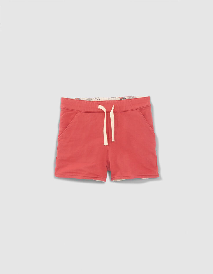 Baby boys' red and rock print reversible Bermuda shorts-2