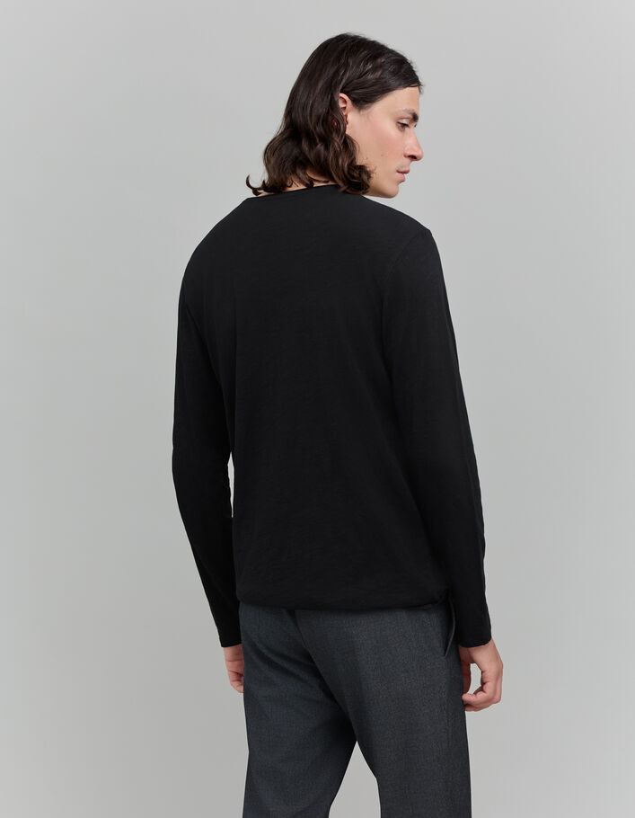 Schwarzes Herrenshirt aus Baumwollmodal-3