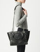 Tas 1440 zwart leer bezaaid Maat Medium Dames-8