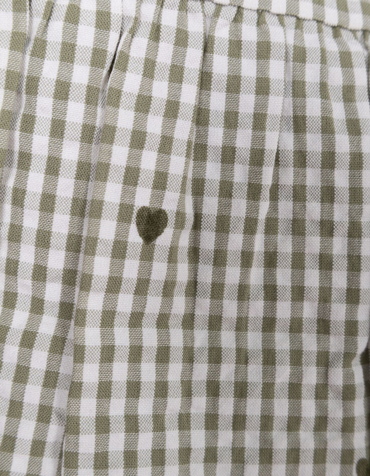 Blusa caqui con corazones flocados y lazos para ni&ntilde;a-6