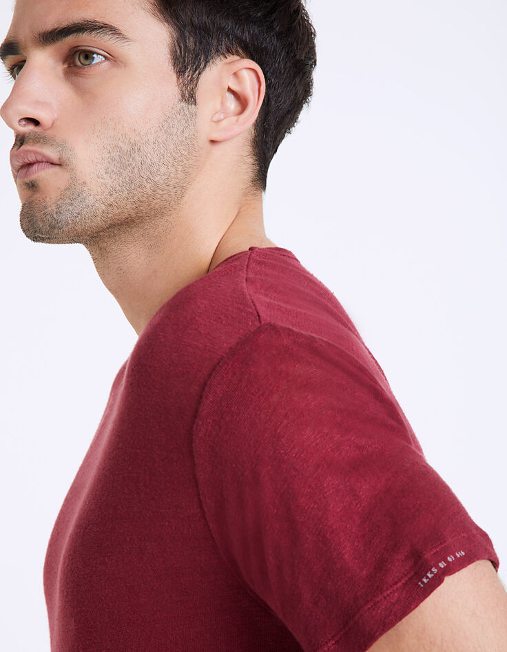 Tee-shirt vermillon en lin Homme -2