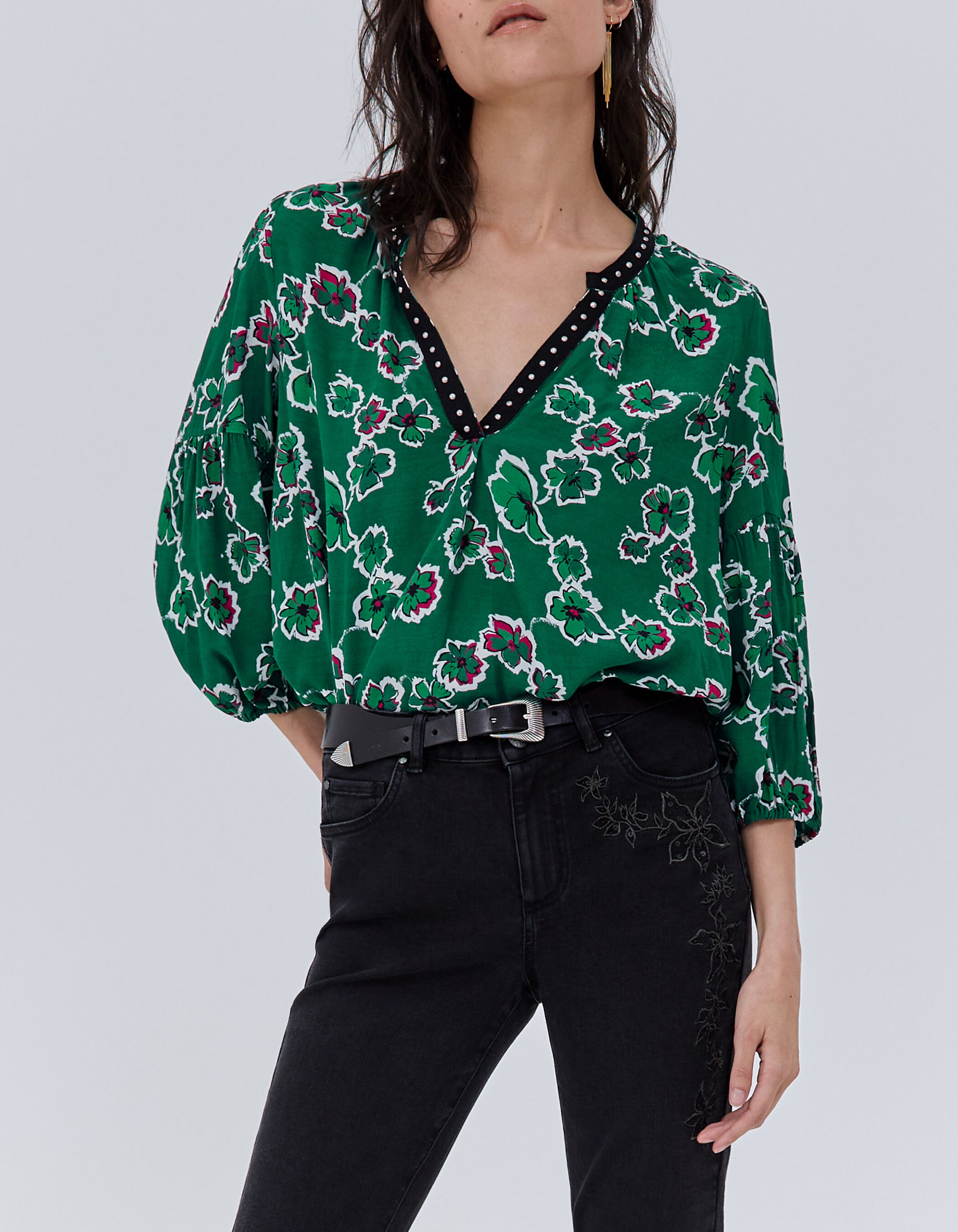 Blusa top verde mujer