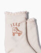 Puderrosa und graue Socken für Babymädchen-6