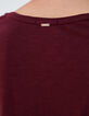 Tee-shirt grenat en coton modal flammé visuel tatoo femme-6