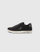 Schwarze Mädchen-Sneakers aus Veloursleder mit Nieten-4