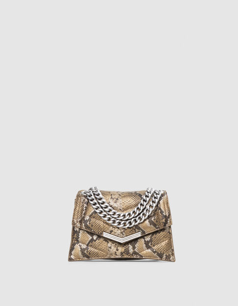 Damen-Tasche THE 1. SEASONALS Gold Leder gesteppt Python S - IKKS