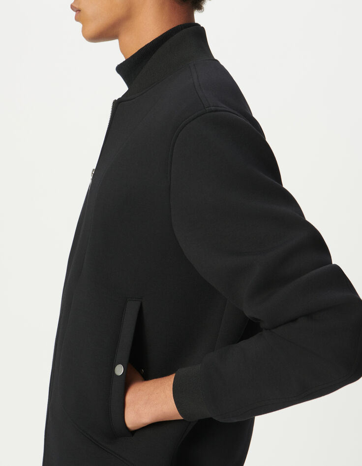 Cardigan zippé noir molleton technique Homme-5