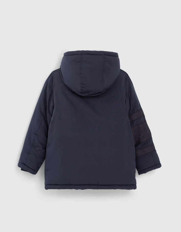 Parka 2-en-1 marine fourrée et doudoune color block garçon-3