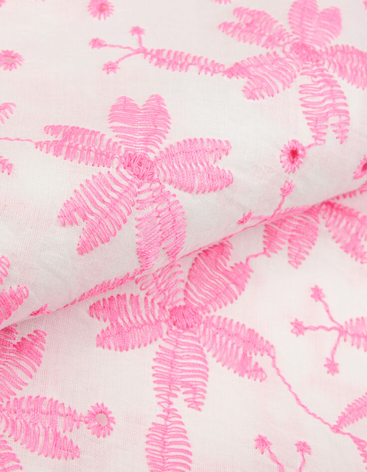 Chemise manches longues broderies roses Femme-8