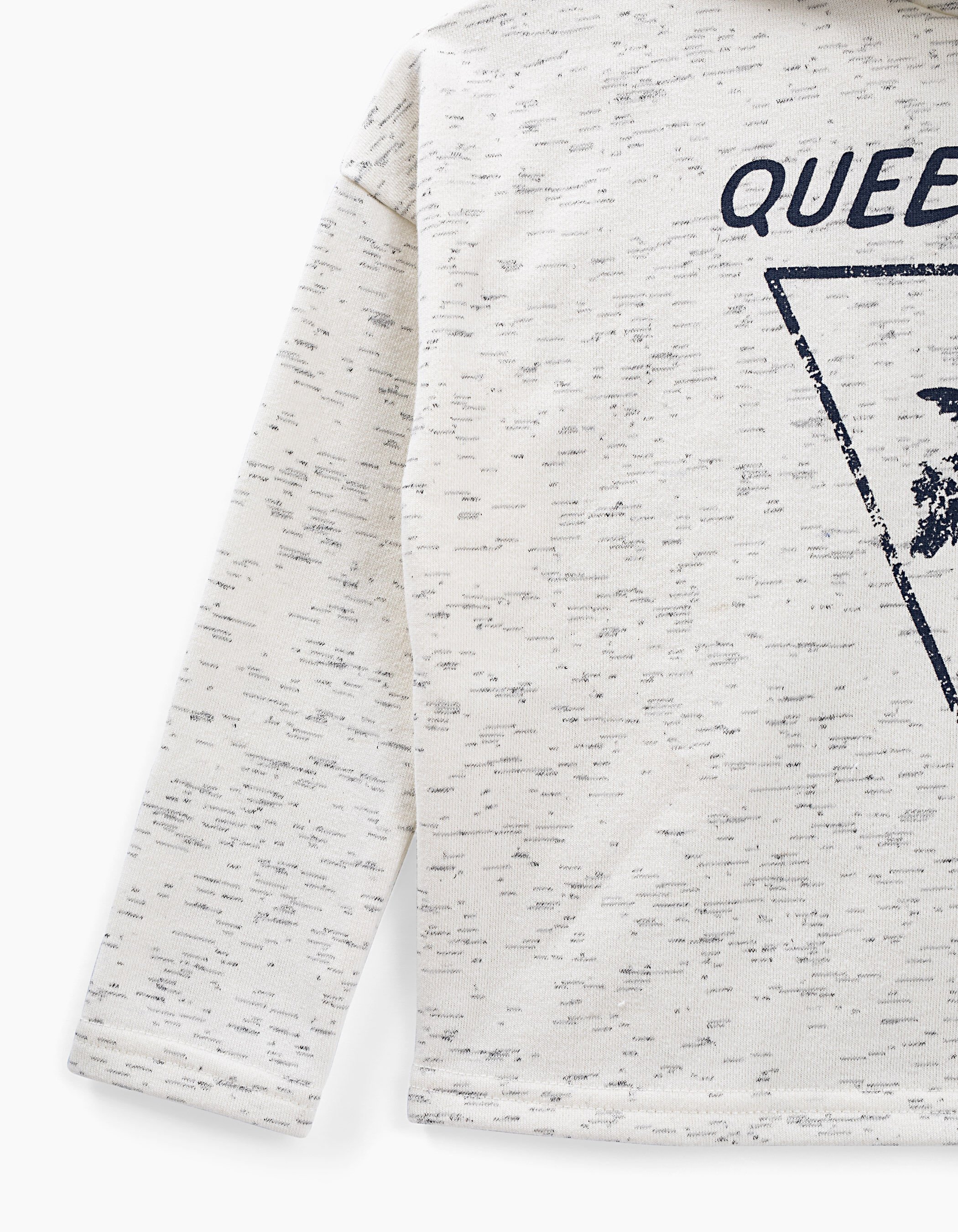 Girls off white hoodie with navy print