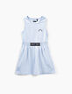 Robe bleu ciel à fines côtes fille-1