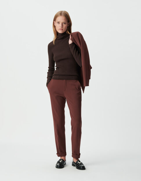 Brauner Damen-Rollkragenpulli Strick - IKKS