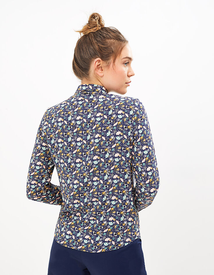 Chemise marine imprimé parasols I.Code-3 Chemise marine imprimé parasols I.Code-3
