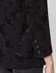 Women’s black plant motif jacquard suit jacket-4