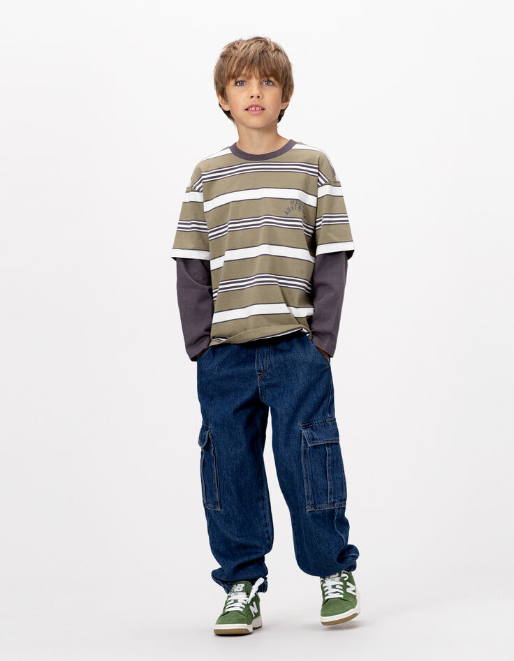 Jean jogger loose bleu esprit battle garçon-1 Jean jogger loose bleu esprit battle garçon-1