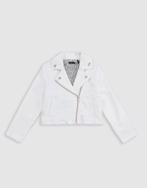 Veste en jean écru esprit motard fille - IKKS