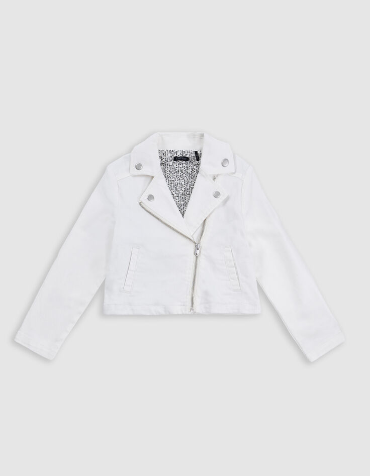 Veste en jean écru esprit motard fille-2