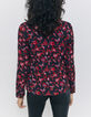 Americana roja floral rock mujer-2