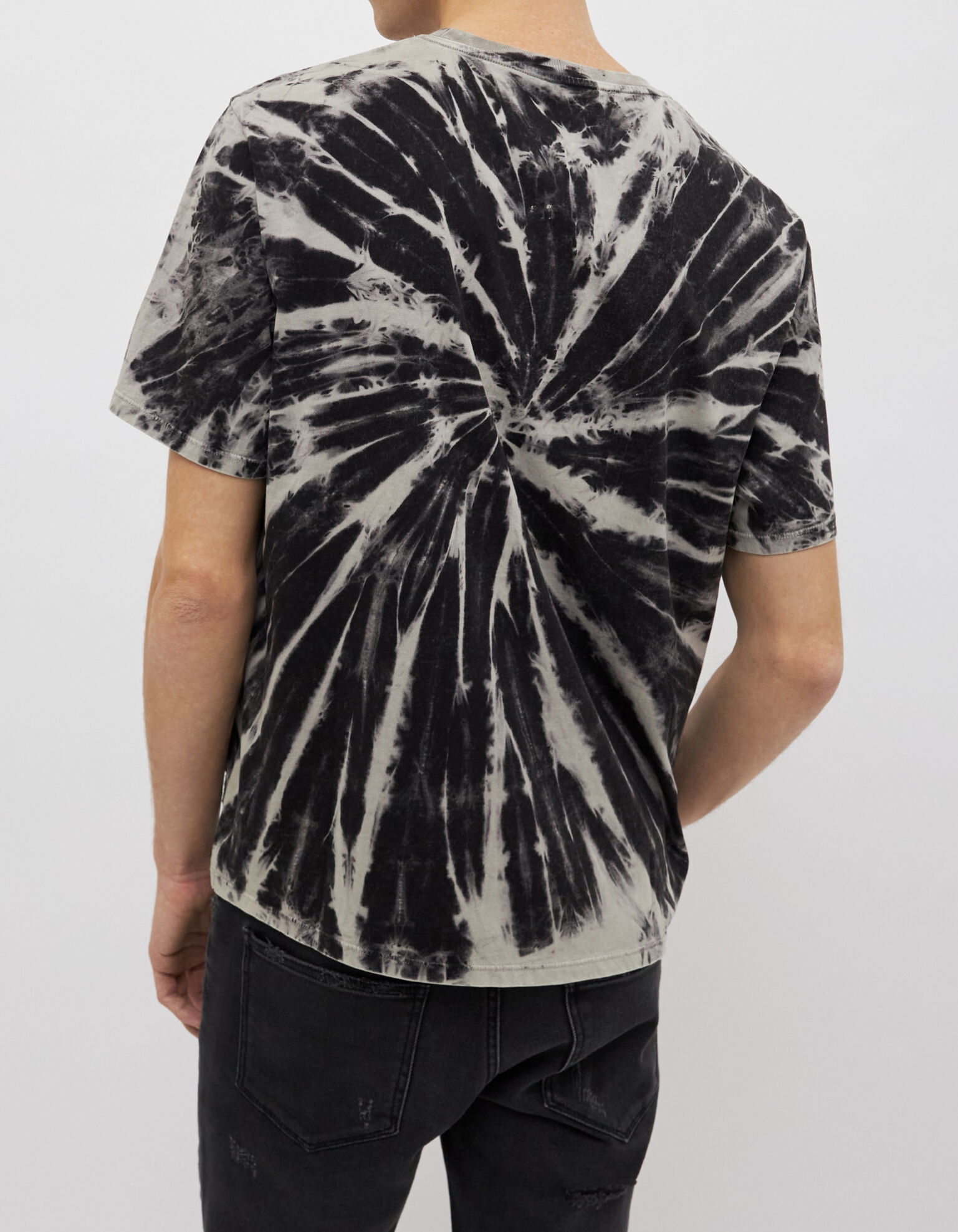 T shirt tie discount and dye noir
