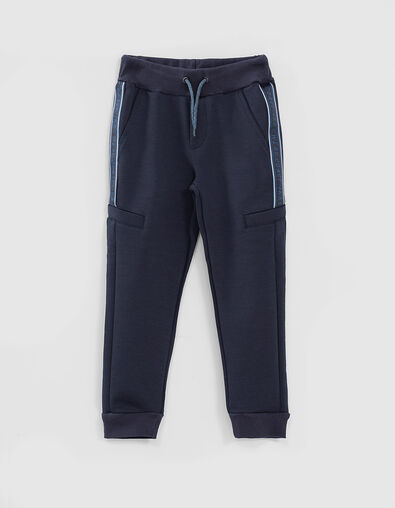 Jogging navy tech fleece con bandas laterales niño  - IKKS